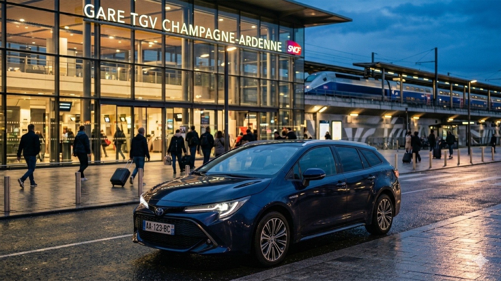 La gare TGV, en toute ponctualité.